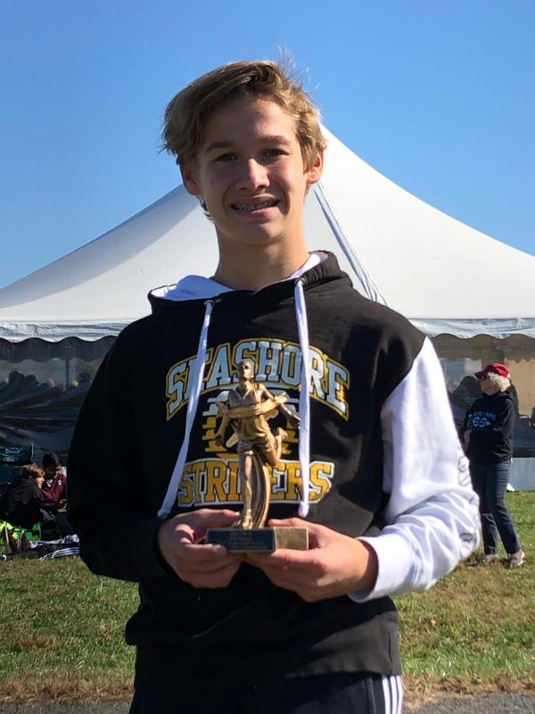 Justin Friscia of the Seashore Striders won the Junior High Championship at Winterthur. SUBMITTED PHOTO